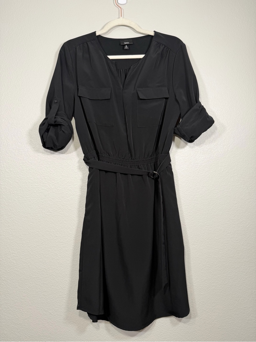 Mossimo Supply Co. Dress Black Belted Classic Rolled Sleeve Business Women M